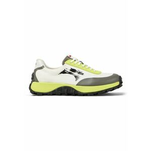 Pantofi sport cu segmente de piele ecologica - Alb/Gri imagine