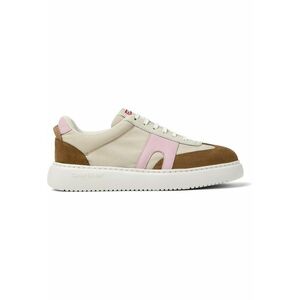 Pantofi sport cu insertii din piele intoarsa Runner K21 - Maro scortisoara/Roz pastel/Bej deschis imagine