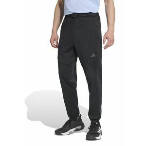 Pantaloni de trening cu buzunare laterale si logo - Negru imagine