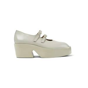 Pantofi Mary Jane din piele cu toc masiv Billie - Bej deschis imagine