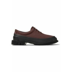 Pantofi de piele nabuc cu toc masiv - Rosu/Negru imagine