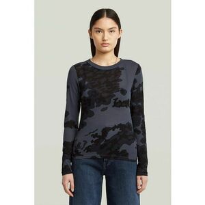 Bluza slim fit din bumbac organic - Gri deschis/Albastru inchis imagine