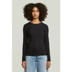 Bluza din amestec de bumbac organic cu model uni - Negru imagine