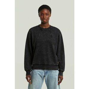 Bluza de trening din bumbac organic cu aspect prespalat - Negru imagine