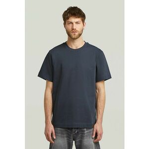 Tricou din bumbac organic cu model uni - Albastru inchis imagine