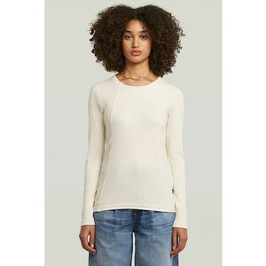 Bluza din amestec de bumbac organic cu model uni - Alb murdar imagine
