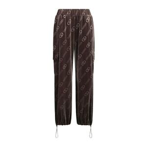 Pantaloni relaxed-fit cu talie elastica - Maro inchis imagine