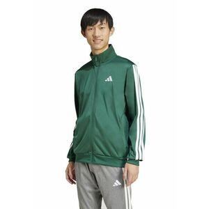 Bluza de trening cu fermoar si benzi logo contrastante - Alb optic/Verde aquamarin imagine