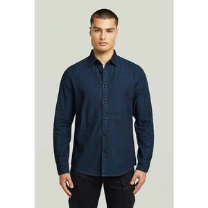 Camasa slim fit din denim - Albastru inchis imagine