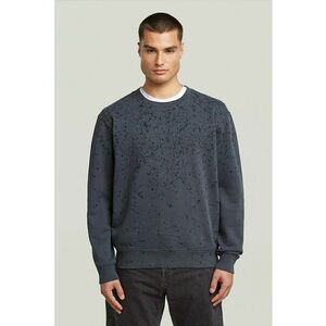 Bluza de trening din bumbac organic cu model cu pete de vopsea - Albastru inchis imagine
