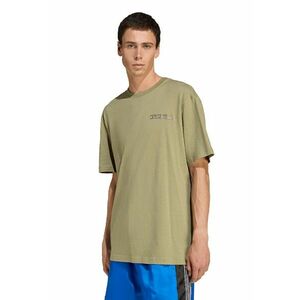 Tricou de bumbac cu logo si imprimeu grafic pe partea din spate - Alb/Bej/Albastru imagine