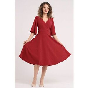 Rochie evazata cu maneci clopot - Rosu imagine