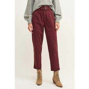 Pantaloni capri cu talie inalta - Rosu inchis imagine