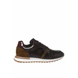 Pantofi sport cu insertii de piele intoarsa - Maro imagine