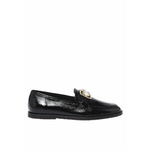 Pantofi loafer din piele lacuita cu detaliu bijuterie - Negru imagine