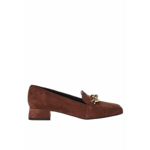 Pantofi loafer din piele intoarsa cu varf patrat - Maro imagine