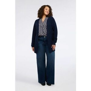 Cardigan cu aspect stralucitor - fara inchidere - Bleumarin imagine