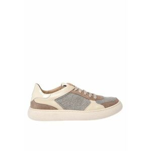 Pantofi sport din piele cu insertii din material textil - Bej imagine