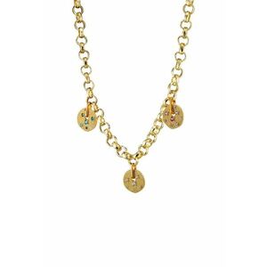 Colier tip lant placat cu aur de 18K si decorat cu zirconia - Auriu imagine