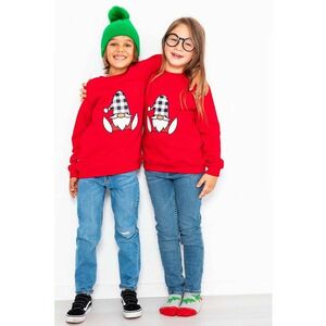 Bluza de trening lejera cu imprimeu de Craciun - Rosu/Alb/Gri antracit imagine