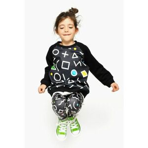 Bluza de trening lejera cu imprimeu geometric frontal - Alb/Negru/Albastru glaciar imagine