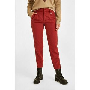 Pantaloni crop din amestec de lyocell cu croiala dreapta - Rosu imagine
