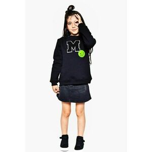Bluza de trening din bumbac cu decolteu la baza gatului - Verde neon/Negru stins imagine
