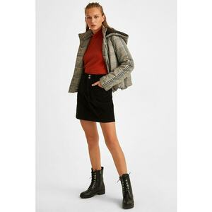Pulover cu aspect striat si maneci cazute - Rosu imagine