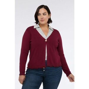 Cardigan cu un nasture - Violet pruna imagine