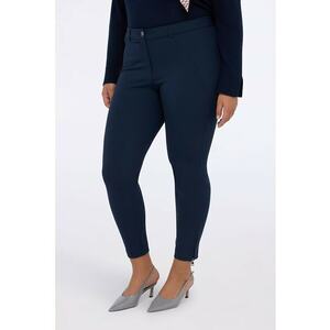 Pantaloni slim-fit cu talie elastica - Bleumarin imagine