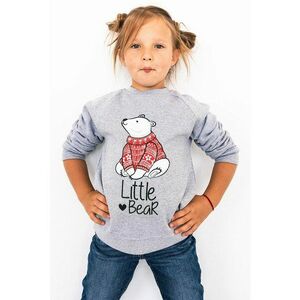 Bluza de trening cu imprimeu tematic de Craciun cu urs polar - Gri melange imagine