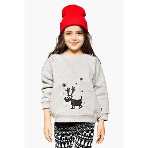 Bluza de trening din bumbac cu imprimeu cu Rudolf - Gri melange imagine