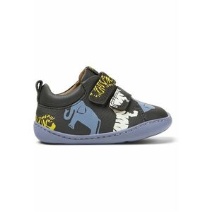 Pantofi din piele cu inchidere velcro Peu Cami - Gri/Albastru imagine