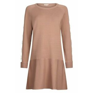Rochie mini cu maneci lungi - Bej imagine