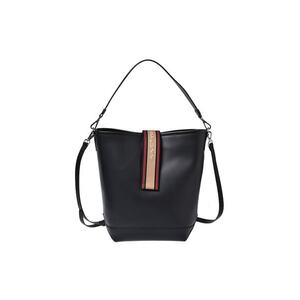 Geanta din piele cu bareta de umar - Negru imagine