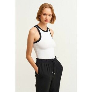 Top cu striatii - Negru stins/Alb murdar imagine