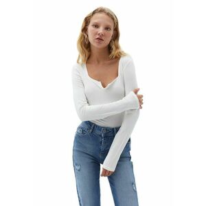 Bluza slim fit cu striatii - Alb optic imagine