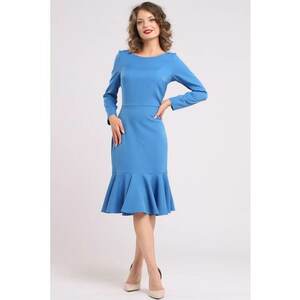 Rochie midi cu terminatie cu volane - Albastru royal imagine