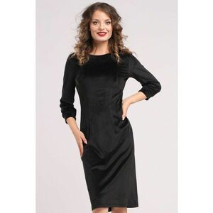 Rochie uni cu maneci lungi - Negru imagine