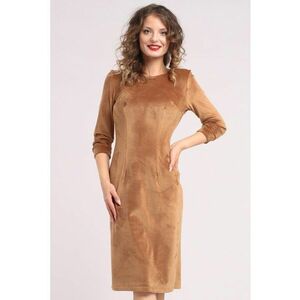 Rochie uni cu maneci lungi - Bej imagine