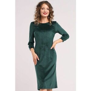 Rochie uni cu maneci lungi - Verde englez imagine