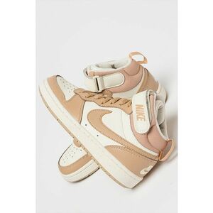 Pantofi sport mid-high cu insertii de piele Court Borough 2 - Maro/Alb murdar imagine