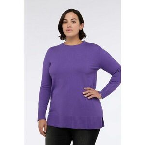 Pulover uni cu mansete cu fermoar - Violet imagine