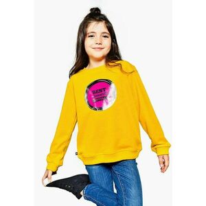 Bluza de trening lejera din bumbac cu detaliu aplicat - Fucsia/Galben mustar imagine