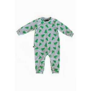 Salopeta din bumbac cu model cu pin - Verde/Gri melange imagine