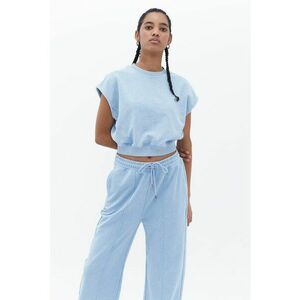 Bluza de trening crop cu maneci scurte - Albastru deschis imagine