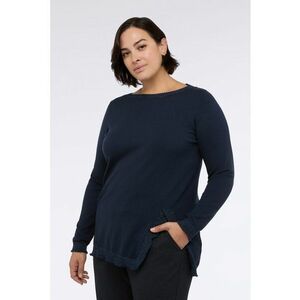 Pulover cu slit lateral - Bleumarin imagine