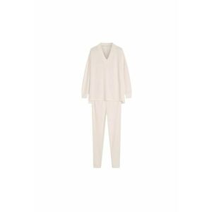 Pijamale dama - set 100% bumbac - alb - maneca lunga - regular fit imagine