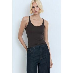 Top slim-fit - Negru stins imagine