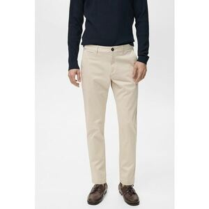 Pantaloni uni regular fit din amestec de bumbac - Bej deschis imagine